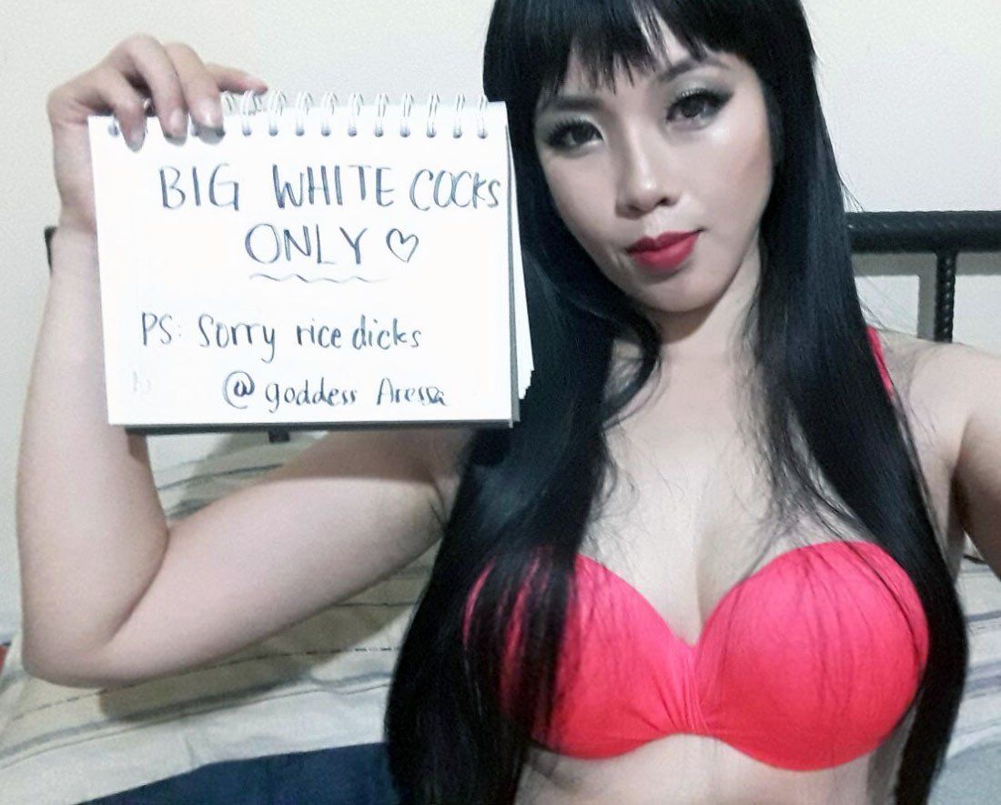 Asian female white cock