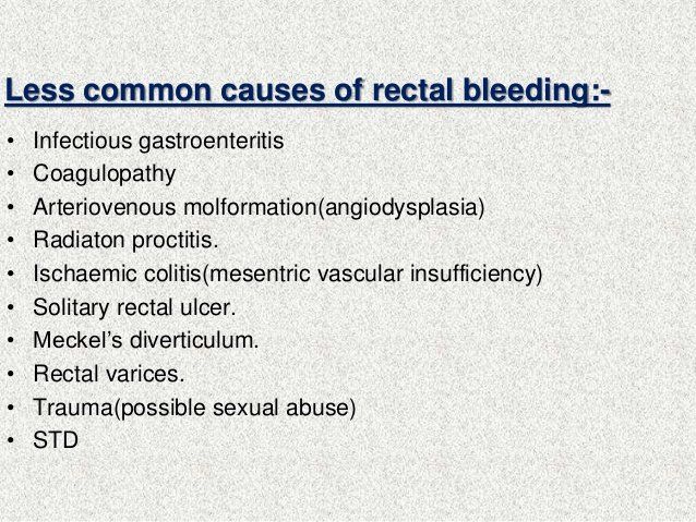 Causes of anal b leeding