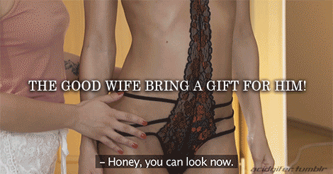 Husband gives wife gift